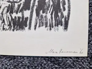 Max Reneman - Twee monochrome jaren 60 Litho's "dames portretten" potloodgesigneerd kopen? Bied vanaf 31!