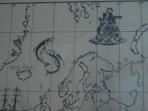 Niet of onleesbaar gesigneerd - The Royal Geographical Society Silver Map, Franklin Mint – 1976 – Lijst, 51 x 70 kopen? Bied vanaf 1!