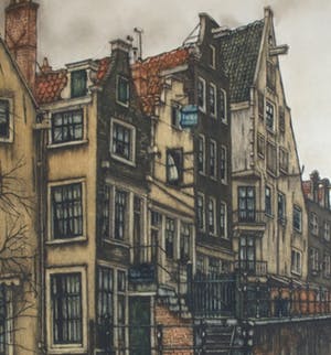 Cornelis Brandenburg - Grimnessesluis Amsterdam - heldere kleurets kopen? Bied vanaf 75!