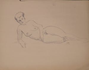 Jan Sluijters (jr.) - Tekening, Liggend naakt kopen? Bied vanaf 40!