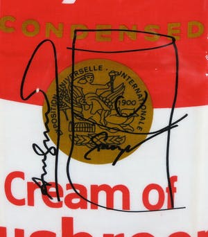 Andy Warhol - Stifttekening en signatuur op schort, Campbell's - Ingelijst (Groot) kopen? Bied vanaf 1!