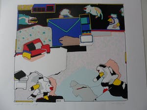 Huibert van Dorp - Zeefdruk, titel, "Bizz". kopen? Bied vanaf 20!