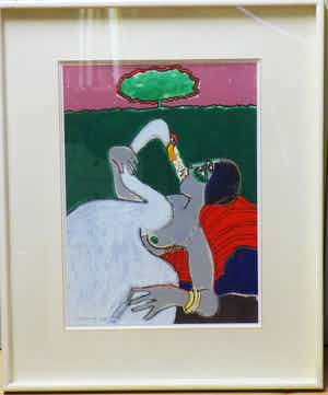 Corneille - Leda en de Zwaan, werk uit 1974 verkocht voor € 125!