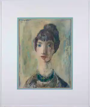 Piet Landkroon - Gouache, Meisjes kopje - Ingelijst verkauft für € 70!