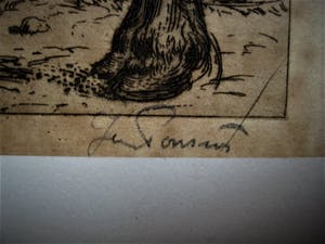 Johan Ponsioen - Grafisch meesterwerkje - droge naald Ets "Werkpaard" gesigneerd kopen? Bied vanaf 20!