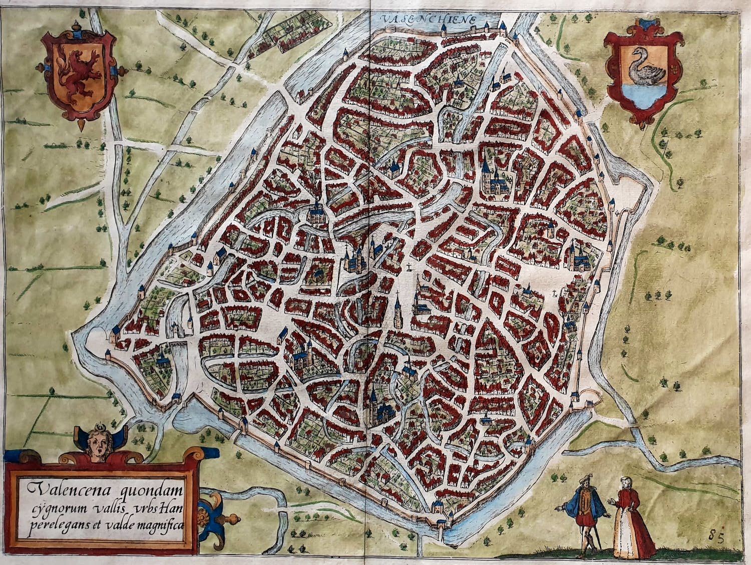 Ludovico Guicciardini - Frankrijk Valenciennes Blaeu Oude Gravure 1612 verkocht voor € 45!