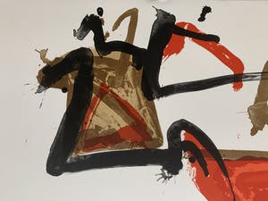 Theo Kuijpers - kleurenlitho - abstract expressionistische compositie - oplage 75 ex. kopen? Bied vanaf 120!