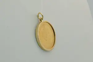 23- Geel-gouden 14 Krt montuur/hanger met gouden uit1911 Wilhelmina tien gulden kopen? Bied vanaf 440!