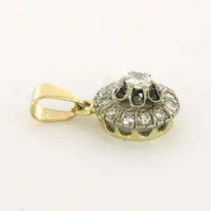 14k bicolour gouden hanger bezet met diamant 0.50ct kopen? Bied vanaf 350!