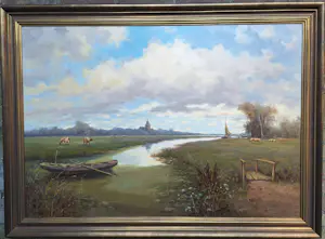 Jan Schaeffer - Sfeervol Hollands landschap kopen? Bied vanaf 250!