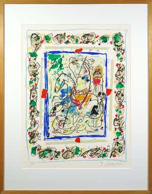 Kees Salentijn - Zeefdruk, Zonder titel - Ingelijst verkocht voor € 60!