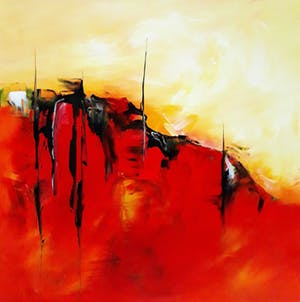 Christiane Middendorf - Lava, acrylverf op doek (netjes ingelijst) kopen? Bied vanaf 150!