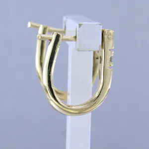 14k geel gouden oorhangers bezet met briljant geslepen diamant tot. 0,06ct kopen? Bied vanaf 450!