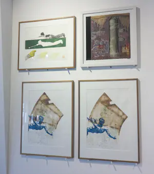 Leentje Linders - e.a., VIER grafische werken op papier inclusief lijsten! kopen? Bied vanaf 40!