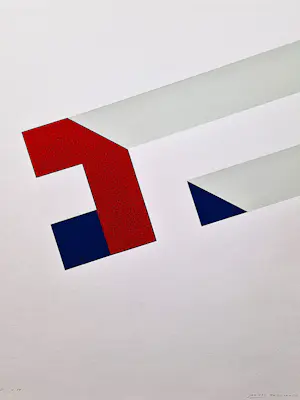 AcheterJan van Zonneveld - in beperkte oplage gemaakte geometr. zeefdruk "VLAG II" gesigneerd? Enchérissez de 35!