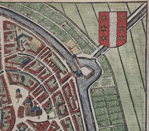 Ludovico Guicciardini - Gouda Oude Kaart Gravure Plattegrond 1652 kopen? Bied vanaf 50!