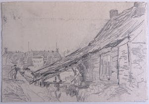 Willem Bastiaan Tholen - Potloodtekening, Schets op de achterkant van een briefkaart kopen? Bied vanaf 1!