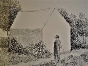 Metten Koornstra - Meester van de Verstilling - gelimiteerde ETS - "Man in Landschap - gesigneerd kopen? Bied vanaf 10!