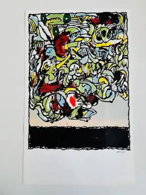 Pierre Alechinsky - Promotie lithografie voor de Detroit serie Flying Object - I kopen? Bied vanaf 20!