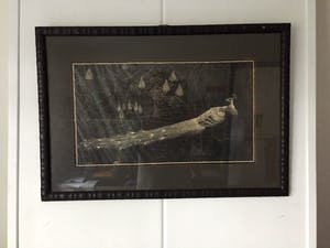 Henri Verstijnen - "Pauw" - Houtsnede, Ingelijst kopen? Bied vanaf 80!