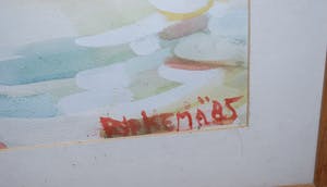 Nico Rijpkema - grote aquarel waterlandschap 1985 - incl gesigneerd kunstboek <- kopen? Bied vanaf 110!
