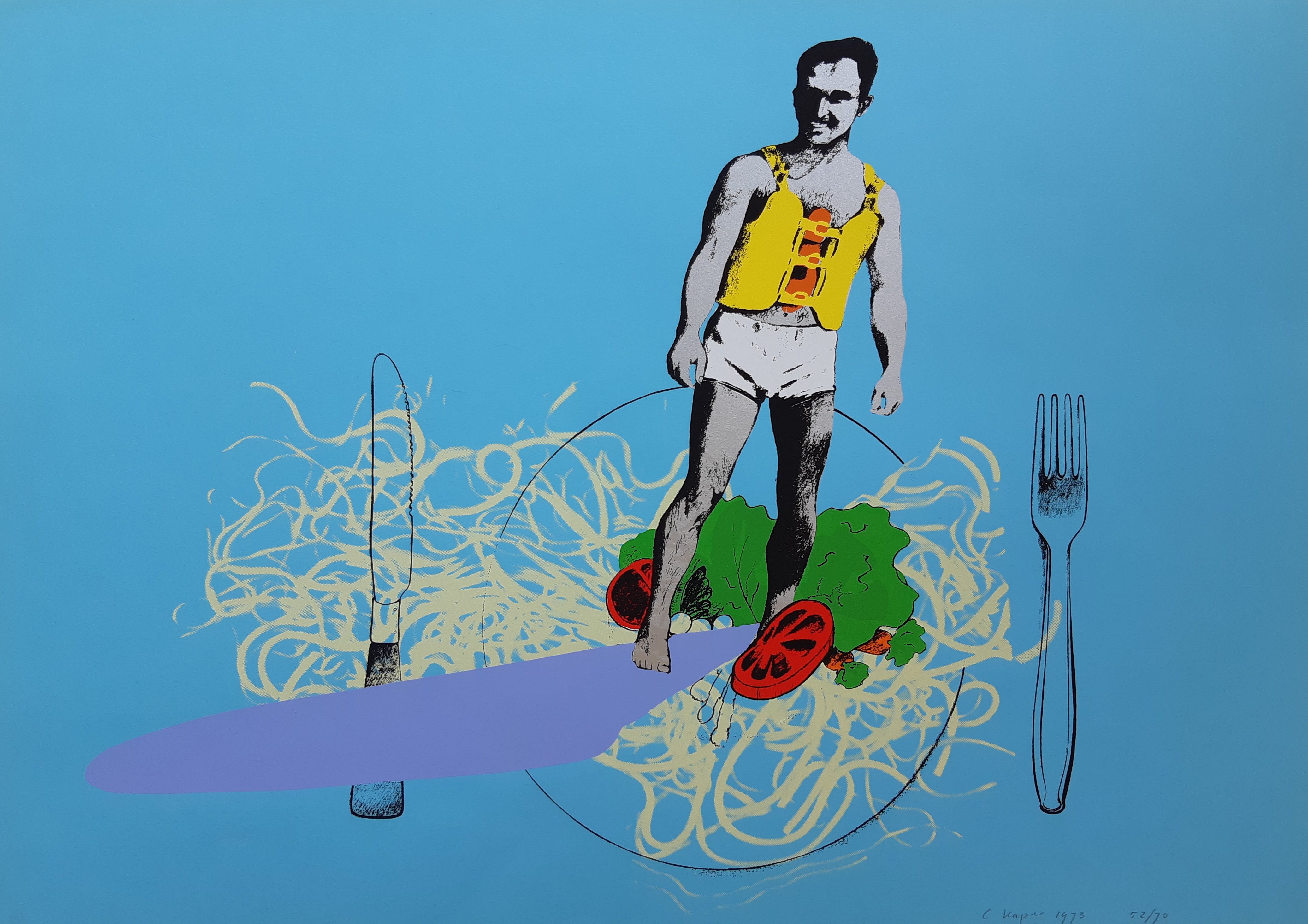 Niet of onleesbaar gesigneerd - Menu van een sportman kopen? Bied vanaf 1!