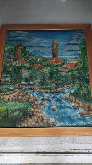 Niet of onleesbaar gesigneerd - Landschap met gebouwtjes kopen? Bied vanaf 1!