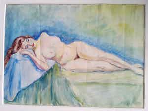 Clemens van Lamsweerde - Naakt. Liggende vrouw. verkocht voor € 95!