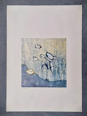 Hans Buining - in zeer kleine oplage (20) gemaakte Ets & Aquatint "gevallen bloem" gesigneerd kopen? Bied vanaf 32!