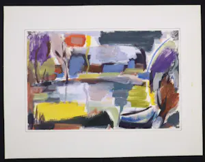 Klaas Boonstra - Gemengde techniek op papier, Abstracte compositie kopen? Bied vanaf 70!