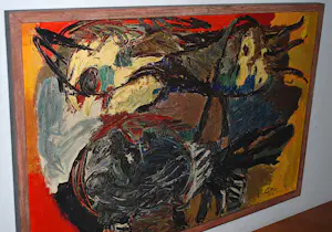 Karel Appel - Twee vogels - antiquarische druk uit de jaren 50 - mooi ingelijst kopen? Bied vanaf 160!