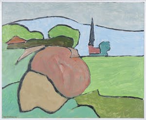 Paul Overhaus - Olieverf op board, Belgisch landschap II - Ingelijst kopen? Bied vanaf 70!