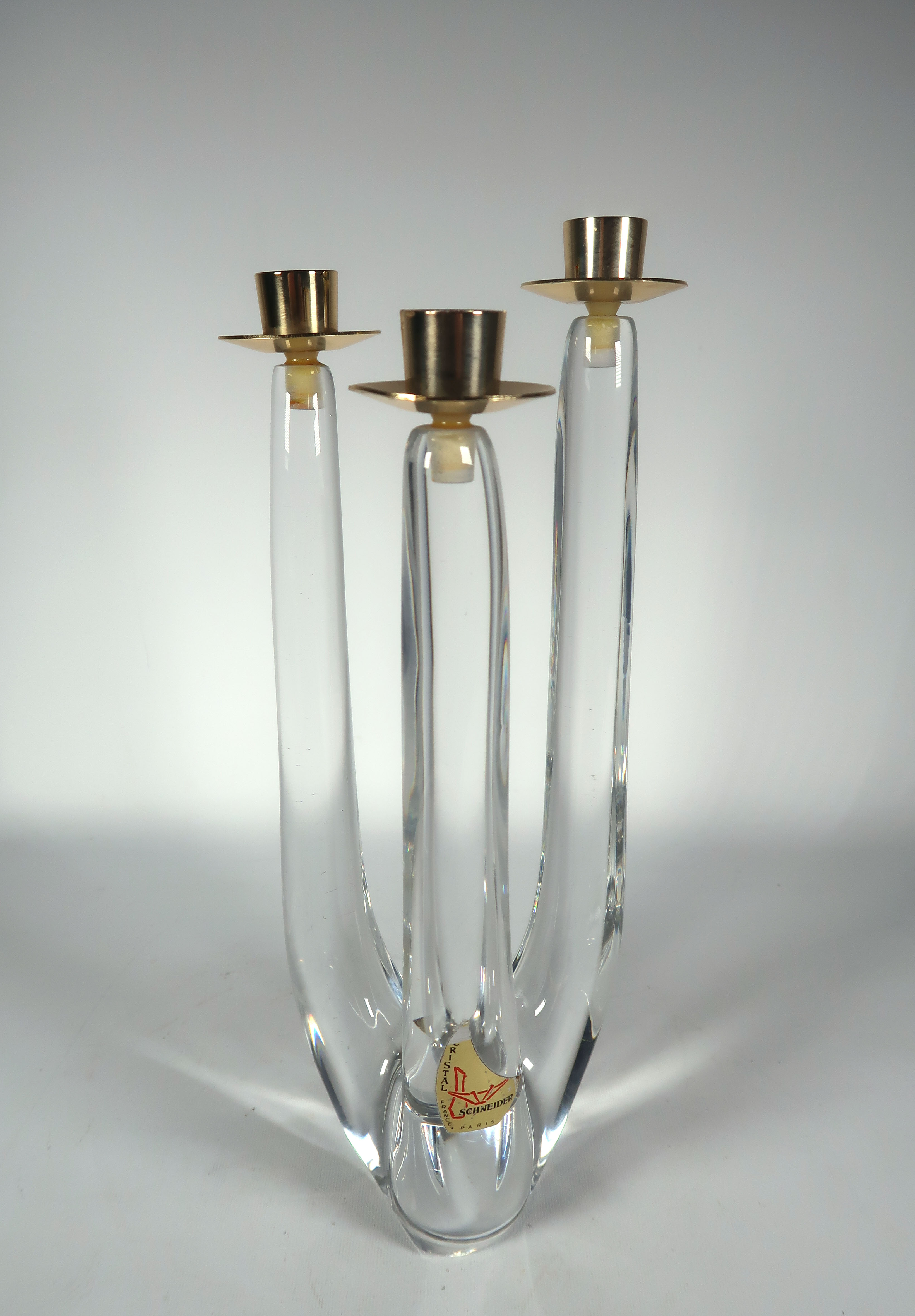 Schneider Kristal - Kristal en messing, Drielichts kandelaar kopen? Bied vanaf 40!