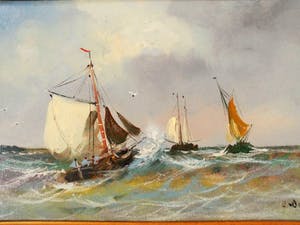 Harrij van Dongen - Olieverf - Zeegezicht kopen? Bied vanaf 135!