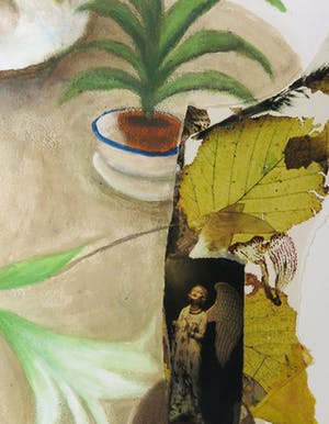 Bernard Werners - & Marc Mulders : Gouache en collage, Lente - Ingelijst (Zeer groot) kopen? Bied vanaf 100!