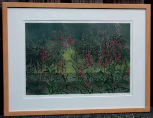 Grietje Postma - Houtsnede: veld met bloemen - 1994 kopen? Bied vanaf 299!