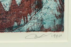 Rien Bakker - Ets en aquatint, Z.T. Schaap - Ingelijst kopen? Bied vanaf 20!