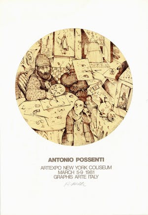 Antonio Possenti - Handgesigneerde lithografie t.g.v. Artexpo New York 1981 kopen? Bied vanaf 39!