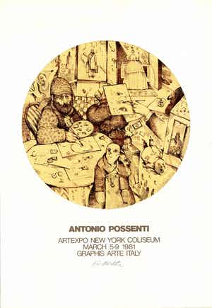 Antonio Possenti - Handgesigneerde lithografie t.g.v. Artexpo New York 1981 verkocht voor € 39!
