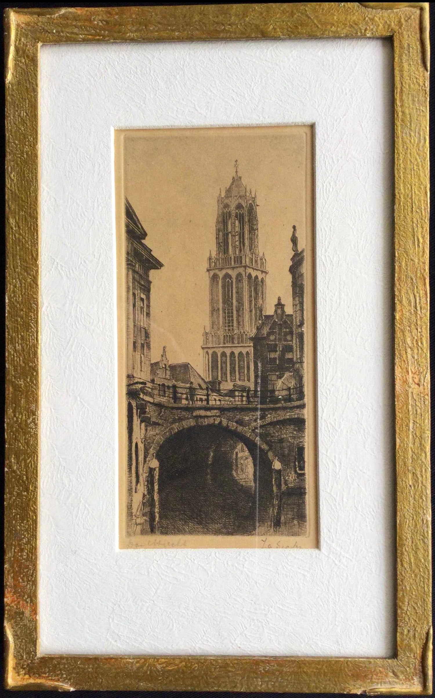 Jan Sirks - Dom Utrecht | ets - ingelijst kopen? Bied vanaf 45!