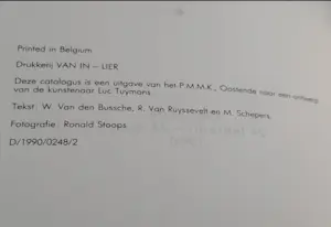 Luc Tuymans - Catalogus PMMK en Museum Hedendaagse Kunst 1990 kopen? Bied vanaf 1!