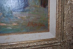 Max Metzoldt - zonnig erf - groot schilderij kopen? Bied vanaf 750!