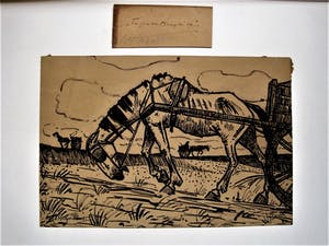 Kees Heynsius - Krachtige omstreeks 1920 gemaakte Inkt tekening "tegen de hoogte op" gesigneerd kopen? Bied vanaf 26!