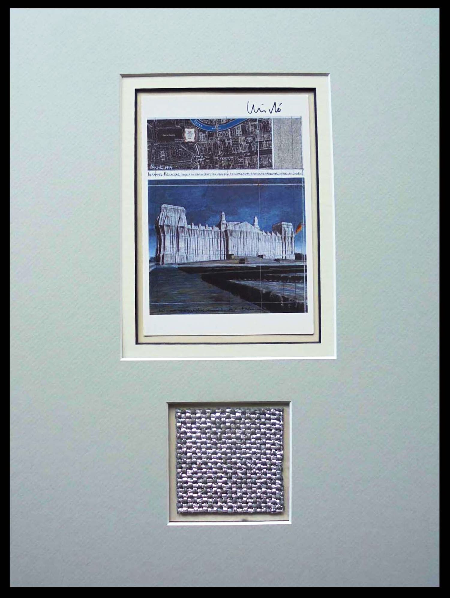 Christo - Collage Reichstag Berlin - 1995 - handgesigneerd -in pptout -ready to frame verkocht voor € 139!