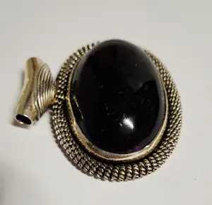 Vintage deze nieuwe prachtige zilveren hanger met grote Amethist kopen? Bied vanaf 100!