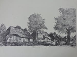 Niet of onleesbaar gesigneerd - SLUIS - BOERENSTRAAT / ZW-W LITHO / 50x65cm / SIG kopen? Bied vanaf 10!