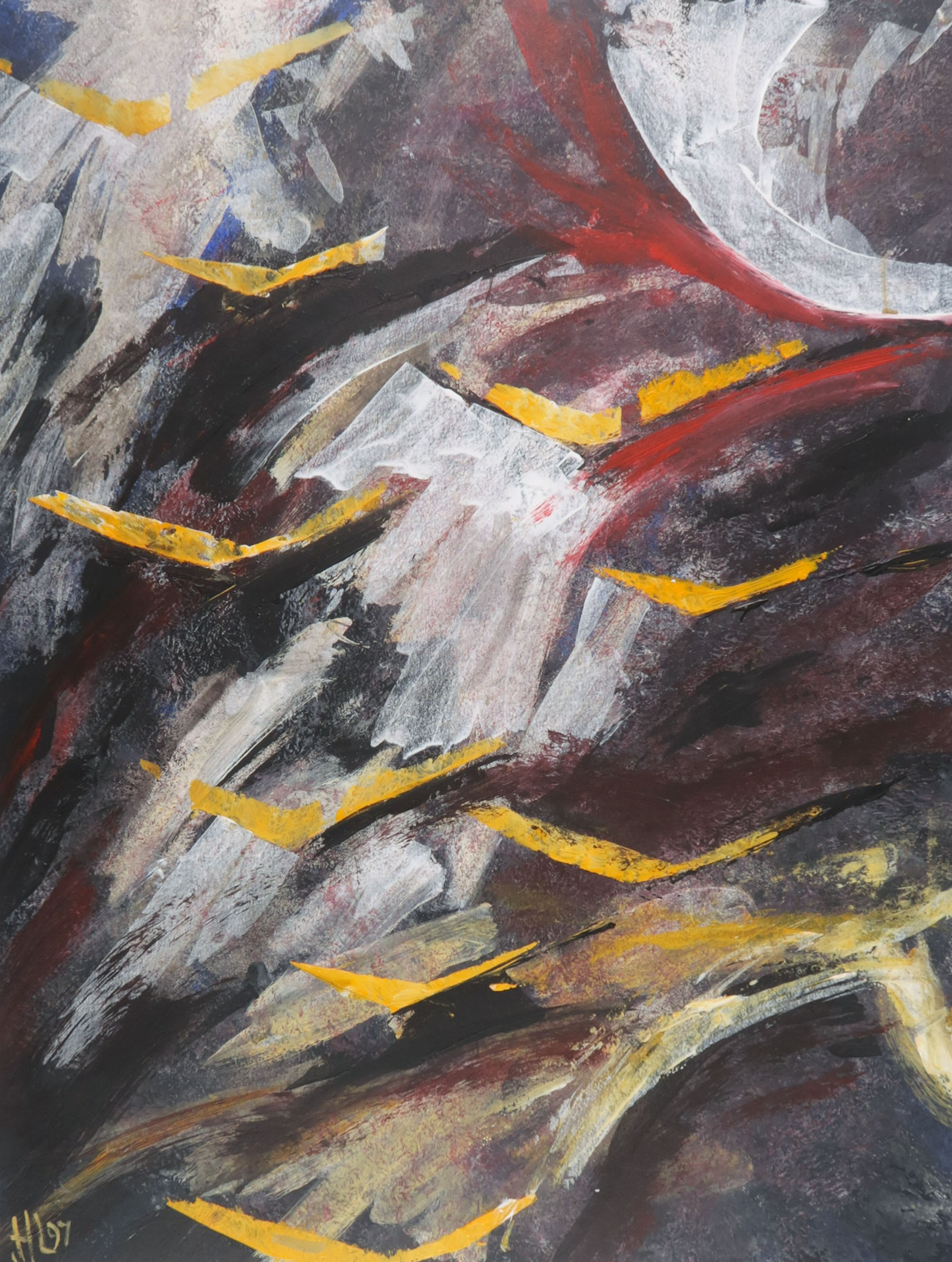 Niet of onleesbaar gesigneerd - Acryl op papier, Vogels kopen? Bied vanaf 1!