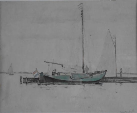 Bart Peizel - Tjalk aan de steiger kopen? Bied vanaf 90!