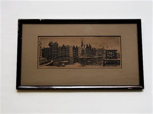 Cornelis Brandenburg - één van Nederlands grootste etsers - Amsterdam "het Damrak in winter" kopen? Bied vanaf 10!