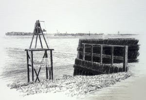 Frans Room - Lot van 10 originele tekeningen - Bakens en boeien IJsselmeer e.o. kopen? Bied vanaf 100!